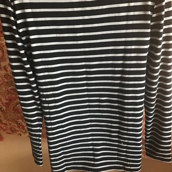 Ann Taylor Stripped Long Sleeve Tee Embroidered - Picture 6 of 8